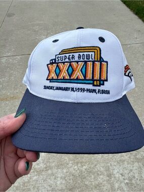 Vintage Broncos Super Bowl XXXIX NFL Snapback Hat NWT Y2K